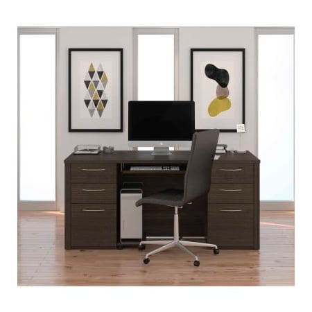 Bestar Bestar Executive Desk Kit - 66" - Dark Chocolate - Embassy Series 60850-79